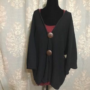 Style Forward Wood Button Sweater